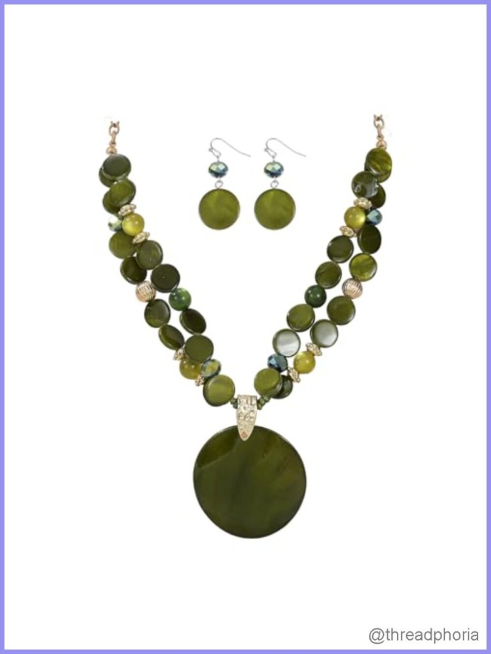 Chunky Boho Statement Necklace and Earring Set with Shell and Stone Beads